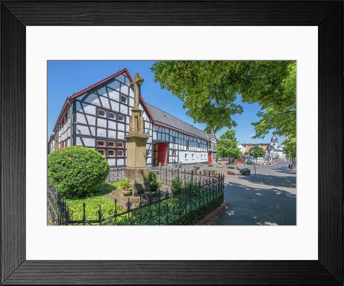 Framed Print : Half-timbered houses at Rheinbach, Rhein-Sieg-Kreis, North Rhine-Westphalia, Germany