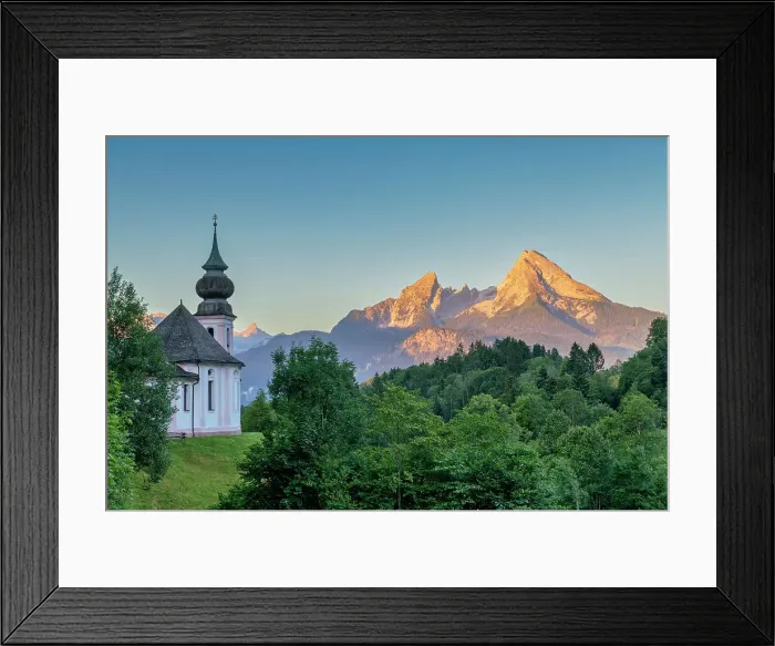 Framed Print : Maria Gern and Mount Watzmann in background, Berchtesgaden, Bavaria, Germany, Europe