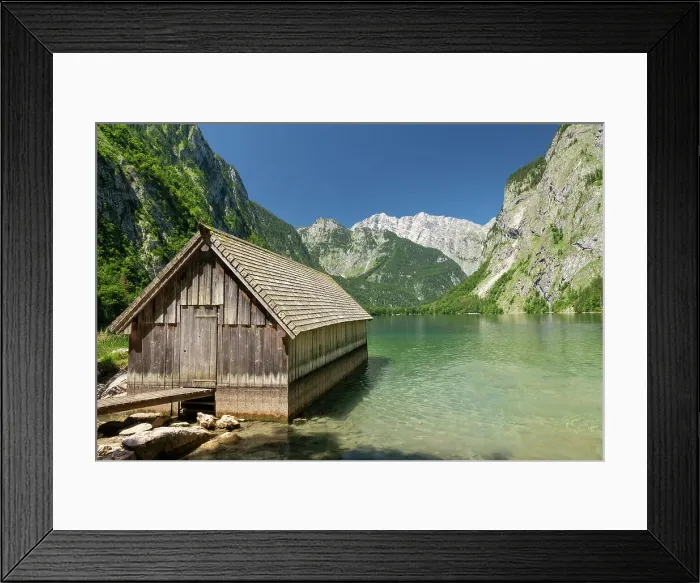 Framed Print : Boathouse at Obersee, Berchesgaden, Bavaria, Germany, Europe Framed Print : Boathouse at Obersee, Berchesgaden, Bavaria, Germany, Europe