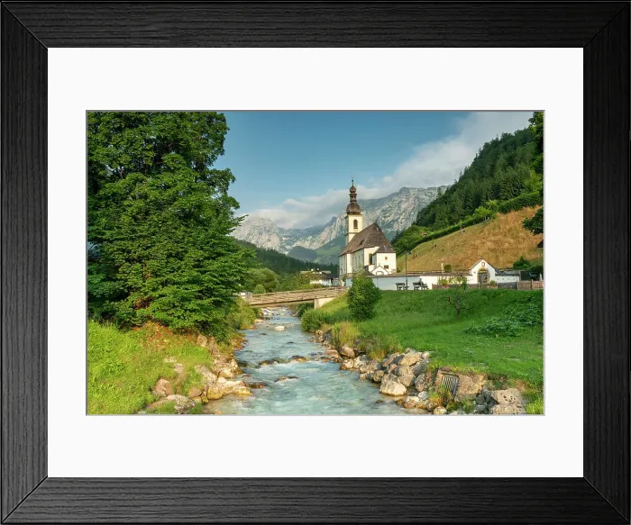 Framed Print : Church at Ramsau, Bavaria, Germany, Europe Framed Print : Church at Ramsau, Bavaria, Germany, Europe