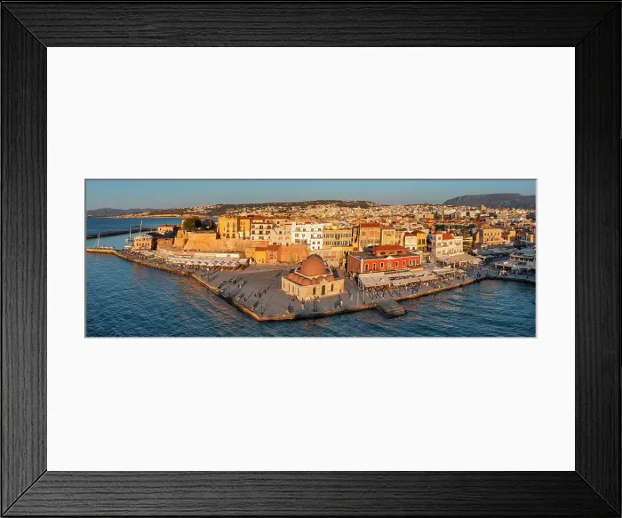 Framed Print : Old Ventian harbour with Hassan Pascha mosque, Chania, Crete, Greek Islands, Greece Framed Print : Old Ventian harbour with Hassan Pascha mosque, Chania, Crete, Greek Islands, Greece
