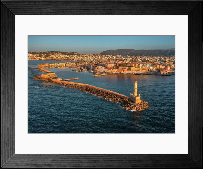 Framed Print : Lighthouse at the old Ventian harbour, Chania, Crete, Greek Islands, Greece Framed Print : Lighthouse at the old Ventian harbour, Chania, Crete, Greek Islands, Greece