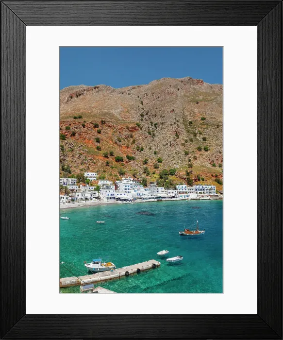 Framed Print : Loutro, south coast, Crete, Greek Islands, Greece