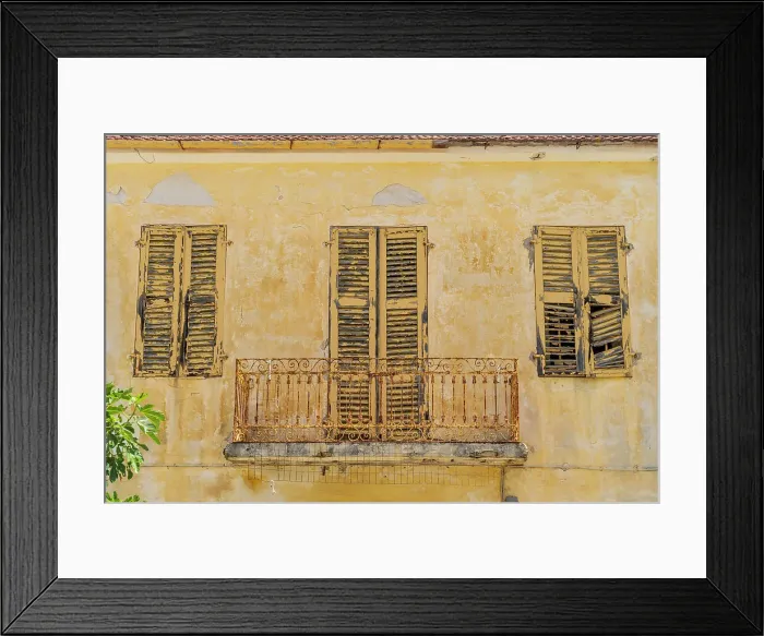 Framed Print : Old shuttered windows, Vathy, Ithaca Island, Ionian Islands, Greek Islands, Greece Framed Print : Old shuttered windows, Vathy, Ithaca Island, Ionian Islands, Greek Islands, Greece