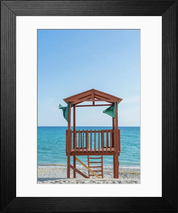Framed Print : Lifeguard hut on Lourdas Beach, Kefalonia, Ionian Islands, Greek Islands, Greece Framed Print : Lifeguard hut on Lourdas Beach, Kefalonia, Ionian Islands, Greek Islands, Greece