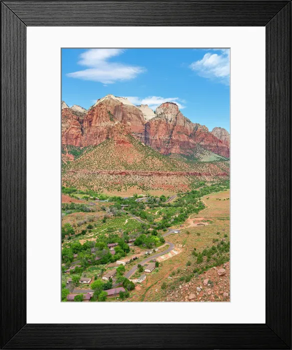 Framed Print : Point Petty mountain seen from Watchman Trail, Zion National Park, Washington County, Utah, USA