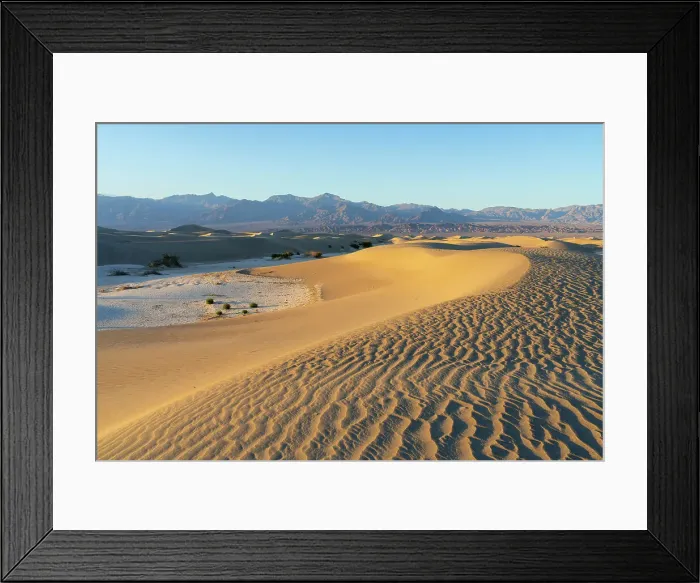 Framed Print : Scenic view of Mesquite Flat Sand Dunes and rocky mountains in desert, Death Valley National Park, Eastern California, California, USA Framed Print : Scenic view of Mesquite Flat Sand Dunes and rocky mountains in desert, Death Valley National Park, Eastern California, California, USA
