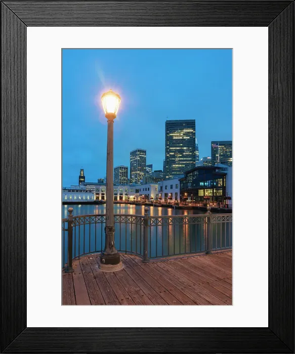 Framed Print : High-rise buildings of Financial district at twilight, San Francisco, San Francisco Peninsula, San Francisco Bay Area, California, USA