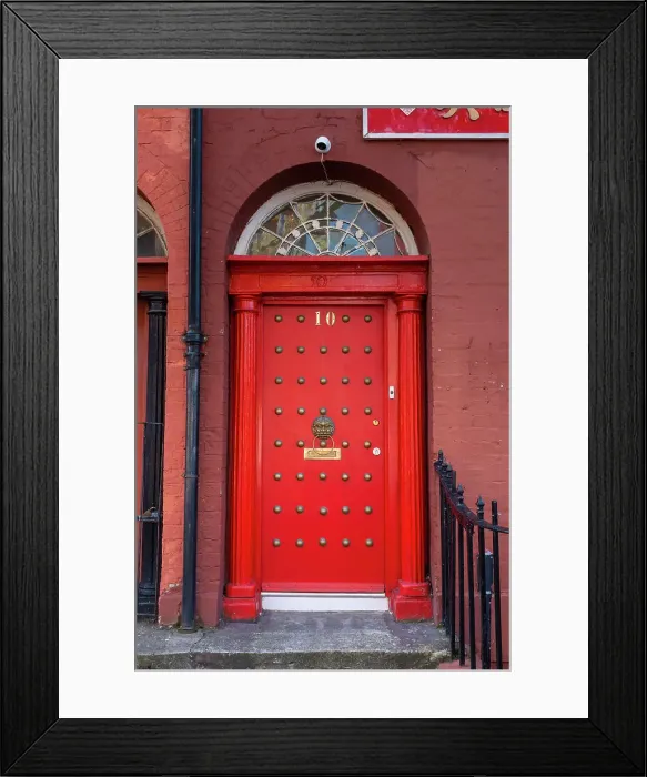 Framed Print : Red door in China Town, Liverpool, Merseyside, England, UK Framed Print : Red door in China Town, Liverpool, Merseyside, England, UK