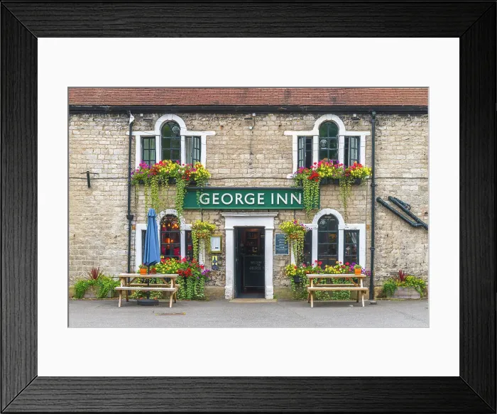 Framed Print : UK, England, Derbyshire, Peak District National Park, Derbyshire Dales, Tideswell, George Inn Pub Framed Print : UK, England, Derbyshire, Peak District National Park, Derbyshire Dales, Tideswell, George Inn Pub