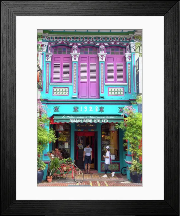 Framed Print : Traditional Peranakan boutique shop Rumah Bebe, Katong, Singapore Framed Print : Traditional Peranakan boutique shop Rumah Bebe, Katong, Singapore