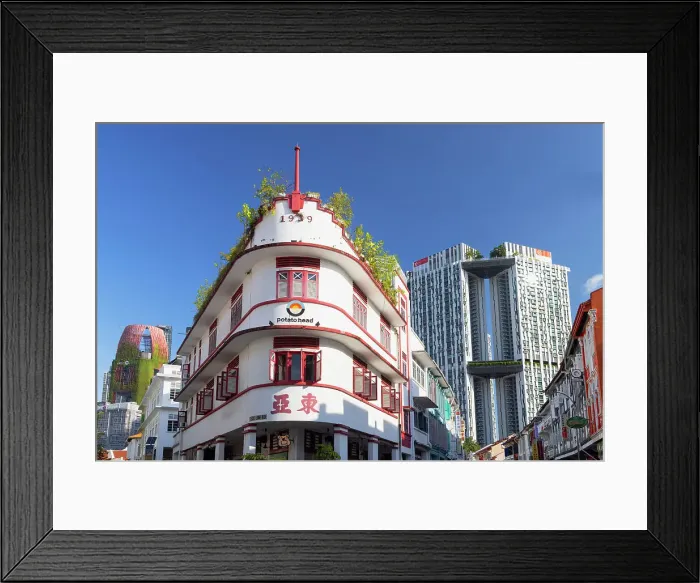 Framed Print : Potato Head restaurant in heritage building, Tanjong Pagar, Singapore