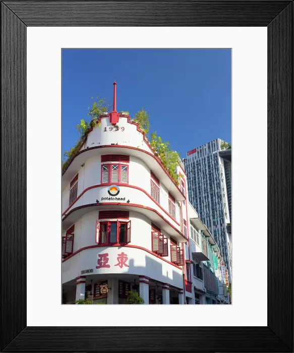 Framed Print : Potato Head restaurant in heritage building, Tanjong Pagar, Singapore Framed Print : Potato Head restaurant in heritage building, Tanjong Pagar, Singapore