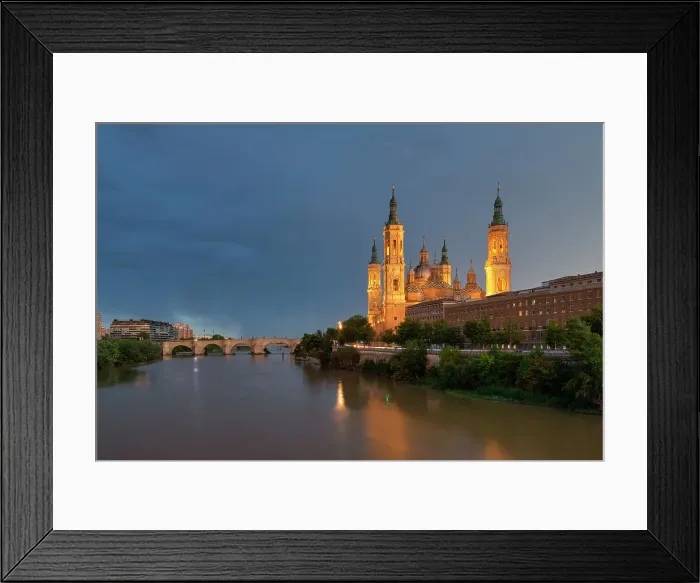 Framed Print : Cathedral-Basilica of Our Lady of the Pillar along the Ebro River, Zaragoza, Aragon, Spain Framed Print : Cathedral-Basilica of Our Lady of the Pillar along the Ebro River, Zaragoza, Aragon, Spain