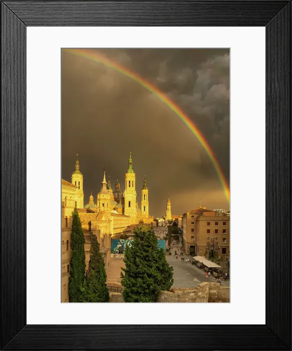 Framed Print : Rainbow over Cathedral-Basilica of Our Lady of the Pillar, Zaragoza, Aragon, Spain Framed Print : Rainbow over Cathedral-Basilica of Our Lady of the Pillar, Zaragoza, Aragon, Spain
