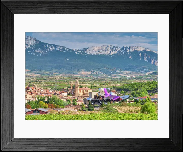 Framed Print : Marques de Riscal Hotel & Vineyard designed by Frank Gehry, Elciego, Rioja Region, Alava Province, Spain Framed Print : Marques de Riscal Hotel & Vineyard designed by Frank Gehry, Elciego, Rioja Region, Alava Province, Spain