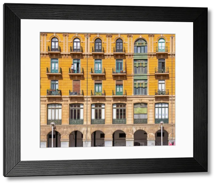 Framed Print : Windows & Arches of Traditional Building, Bilbao, Basque Country, Spain Framed Print : Windows & Arches of Traditional Building, Bilbao, Basque Country, Spain