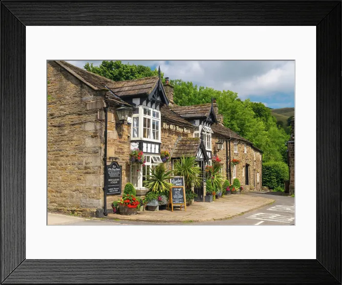 Framed Print : UK, England, Derbyshire, Peak District National Park, High Peak, Vale of Edale, Edale, The Old Nags Head Pub, official start to the Pennine Way Framed Print : UK, England, Derbyshire, Peak District National Park, High Peak, Vale of Edale, Edale, The Old Nags Head Pub, official start to the Pennine Way