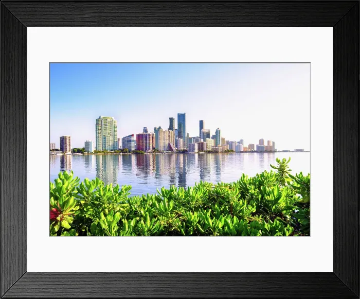 Framed Print : USA, Miami, Florida, Downtown Skyline, Biscayne Bay, Morning Framed Print : USA, Miami, Florida, Downtown Skyline, Biscayne Bay, Morning