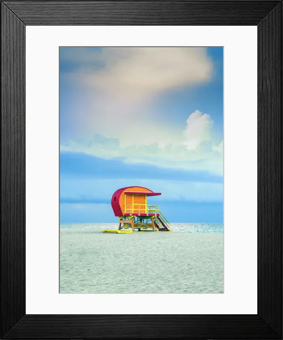 Framed Print : USA, Miami Beach, Florida, South Beach, Lifeguard Tower, Dusk Framed Print : USA, Miami Beach, Florida, South Beach, Lifeguard Tower, Dusk