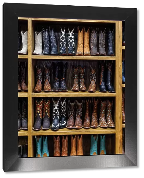 Boots on display, Fort Worth, Texas, USA