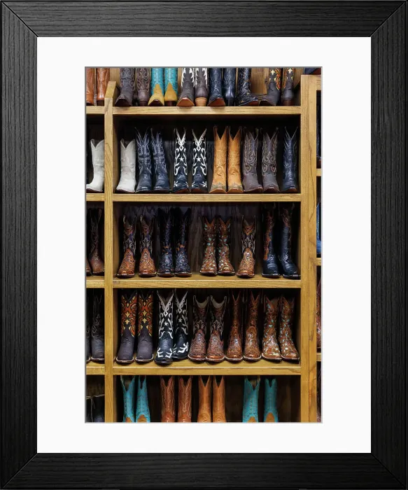 Framed Print : Boots on display, Fort Worth, Texas, USA Framed Print : Boots on display, Fort Worth, Texas, USA