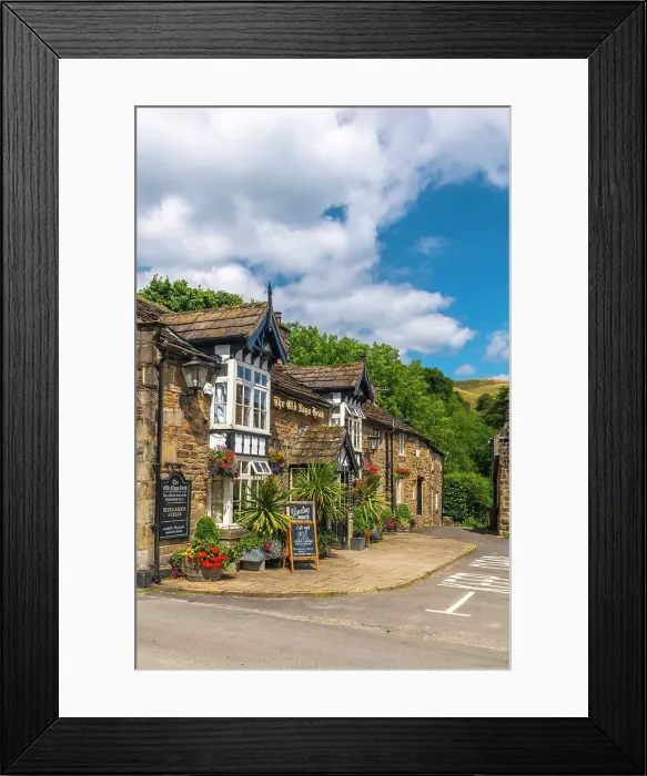 Framed Print : UK, England, Derbyshire, Peak District National Park, High Peak, Vale of Edale, Edale, The Old Nags Head Pub, official start to the Pennine Way Framed Print : UK, England, Derbyshire, Peak District National Park, High Peak, Vale of Edale, Edale, The Old Nags Head Pub, official start to the Pennine Way