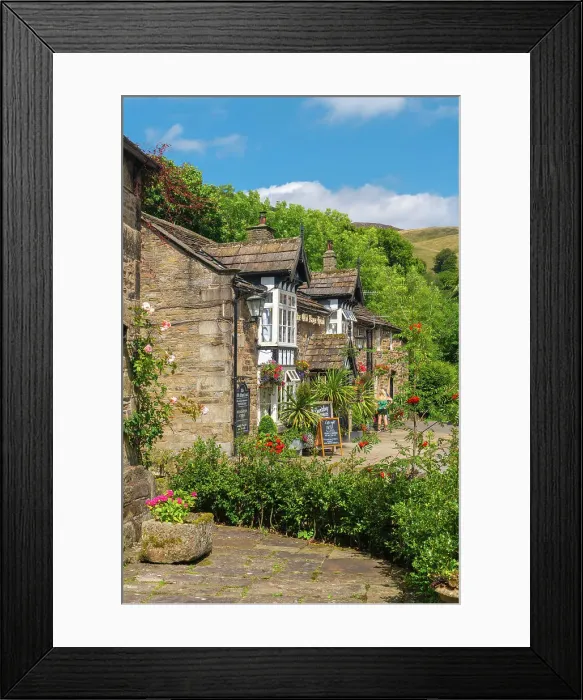 Framed Print : UK, England, Derbyshire, Peak District National Park, High Peak, Vale of Edale, Edale, The Old Nags Head Pub, official start to the Pennine Way Framed Print : UK, England, Derbyshire, Peak District National Park, High Peak, Vale of Edale, Edale, The Old Nags Head Pub, official start to the Pennine Way