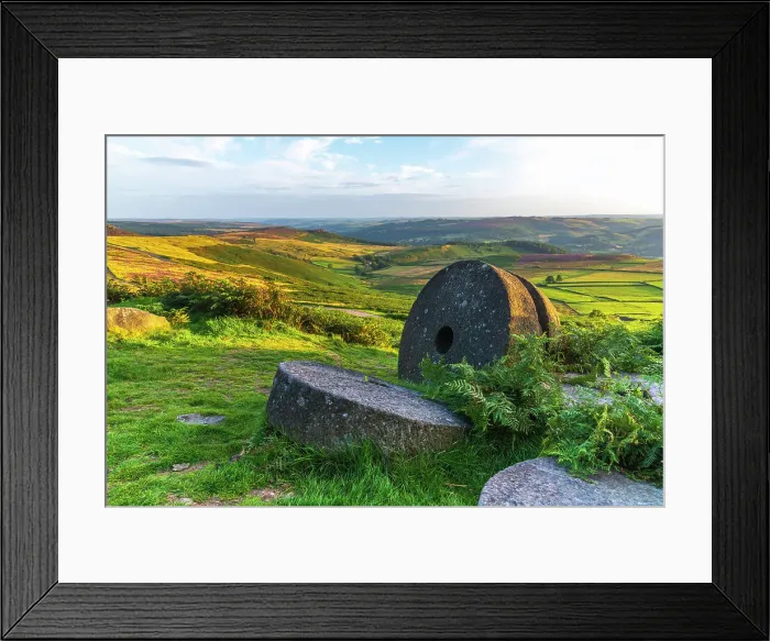 Framed Print : UK, England, Derbyshire, Peak District National Park, High Peak, Stanage Edge, discarded Millstones Framed Print : UK, England, Derbyshire, Peak District National Park, High Peak, Stanage Edge, discarded Millstones