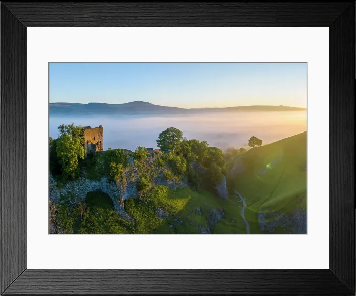Framed Print : UK, England, Derbyshire, Peak District National Park, High Peak, Castleton, Cave Dale, Peveril Castle Framed Print : UK, England, Derbyshire, Peak District National Park, High Peak, Castleton, Cave Dale, Peveril Castle
