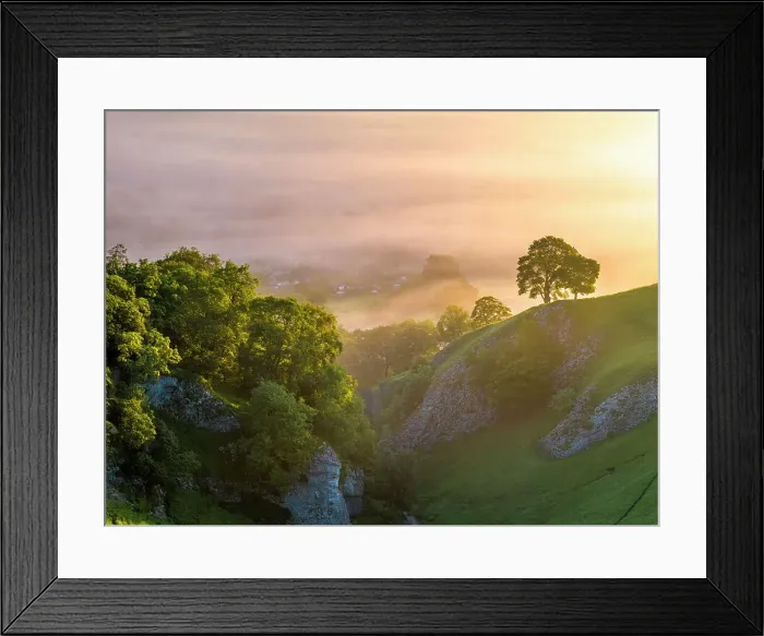 Framed Print : UK, England, Derbyshire, Peak District National Park, High Peak, Castleton, Cave Dale
