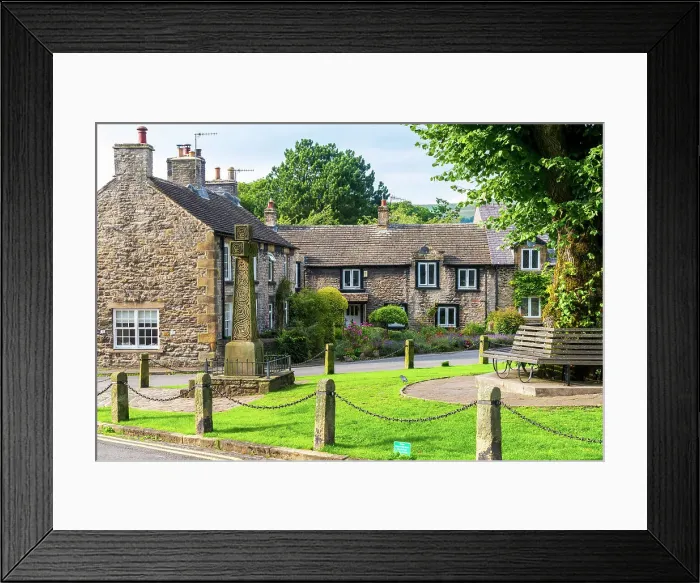 Framed Print : UK, England, Derbyshire, Peak District National Park, High Peak, Castleton, Market Place