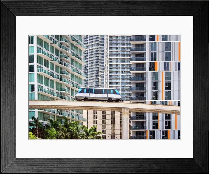 Framed Print : USA, Miami, Florida, Elevated Metromover, Brickell Neighborhood, Downtown Framed Print : USA, Miami, Florida, Elevated Metromover, Brickell Neighborhood, Downtown