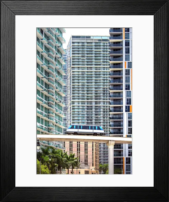 Framed Print : USA, Miami, Florida, Elevated Metromover, Brickell Neighborhood, Downtown Framed Print : USA, Miami, Florida, Elevated Metromover, Brickell Neighborhood, Downtown