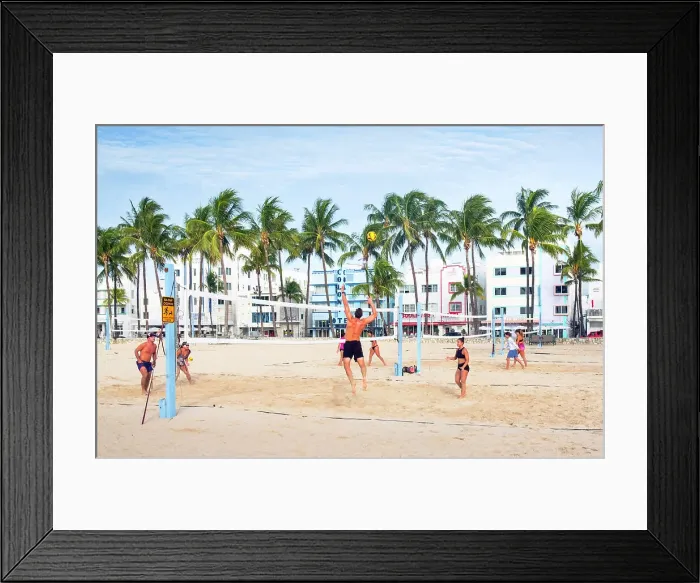Framed Print : USA, Miami Beach, Florida, South Beach, Soccer, Ocean Drive, Art Deco Hotels, Palm Trees Framed Print : USA, Miami Beach, Florida, South Beach, Soccer, Ocean Drive, Art Deco Hotels, Palm Trees