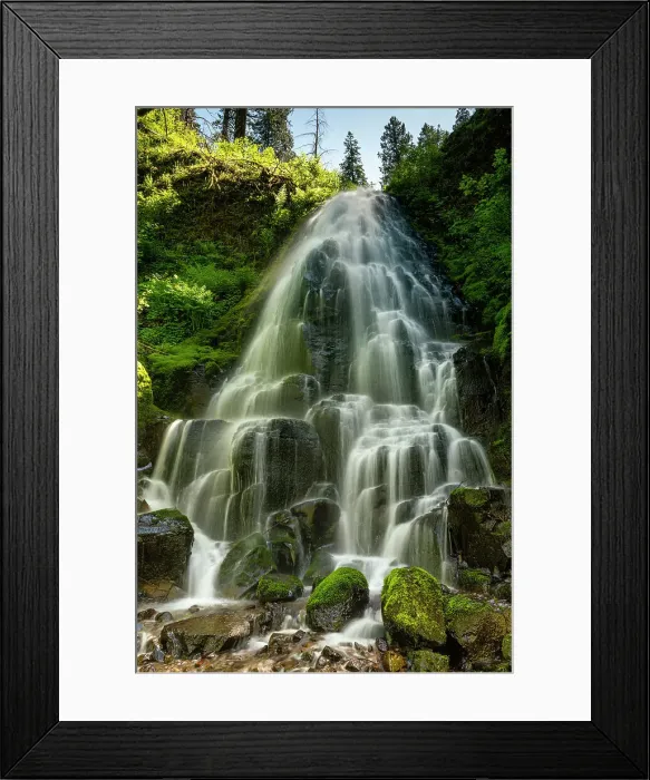 Framed Print : Fairy Falls, Columbia River Gorge, Oregon, USA Framed Print : Fairy Falls, Columbia River Gorge, Oregon, USA