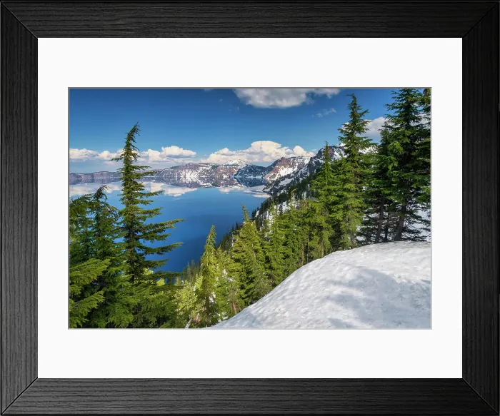 Framed Print : Snow at Crater Lake National Park, Oregon, USA Framed Print : Snow at Crater Lake National Park, Oregon, USA