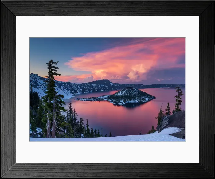 Framed Print : Sunset over Crater Lake National Park, Oregon, USA