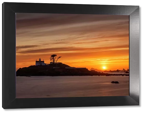 Battery Point Lighthouse at Sunset, Crescent City, California, USA