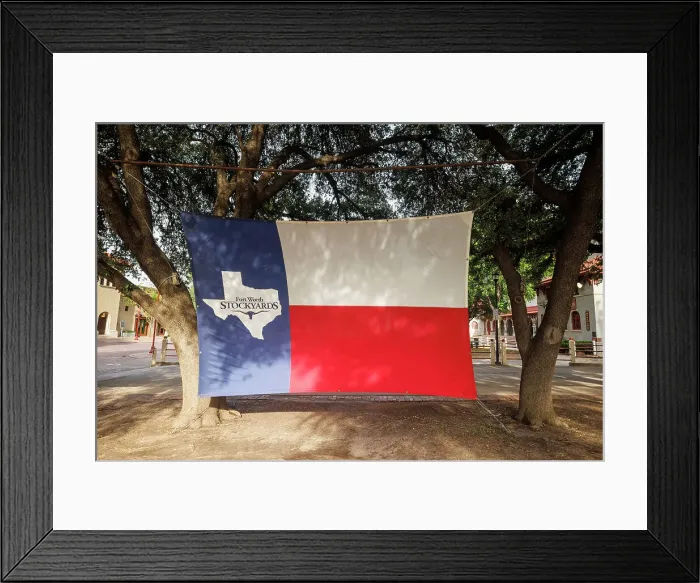 Framed Print : Stockyards Flag, Fort Worth, Texas, USA Framed Print : Stockyards Flag, Fort Worth, Texas, USA