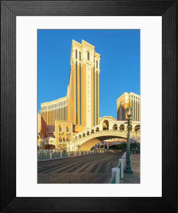 Framed Print : The Venetian Las Vegas Hotel at sunset, Las Vegas Strip, Paradise, Las Vegas Boulevard, Clark County, Las Vegas, Nevada, USA
