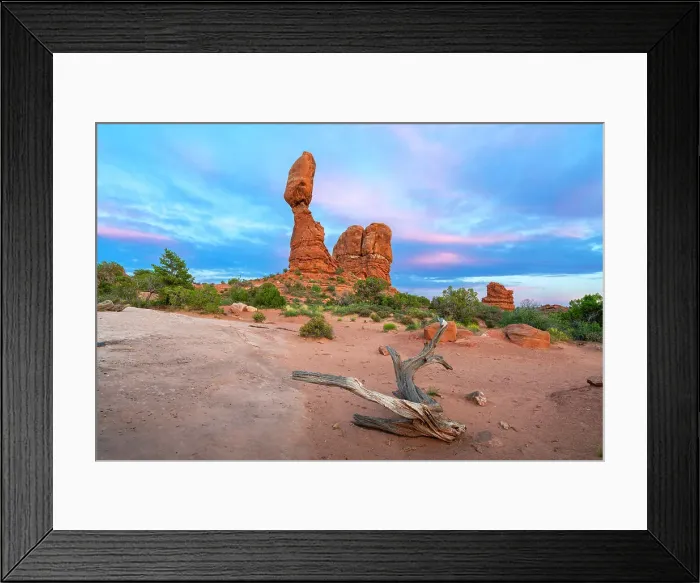 Framed Print : Balanced Rock at sunset, Arches National Park, Grand County, Utah, USA