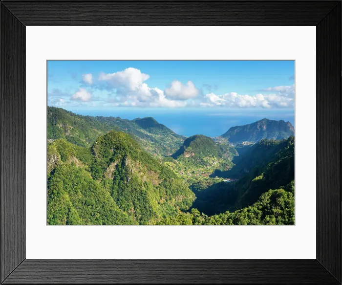 Framed Print : Trail Levada dos Balcoes and distant views of Faial, Santana, Madeira, Portugal Framed Print : Trail Levada dos Balcoes and distant views of Faial, Santana, Madeira, Portugal