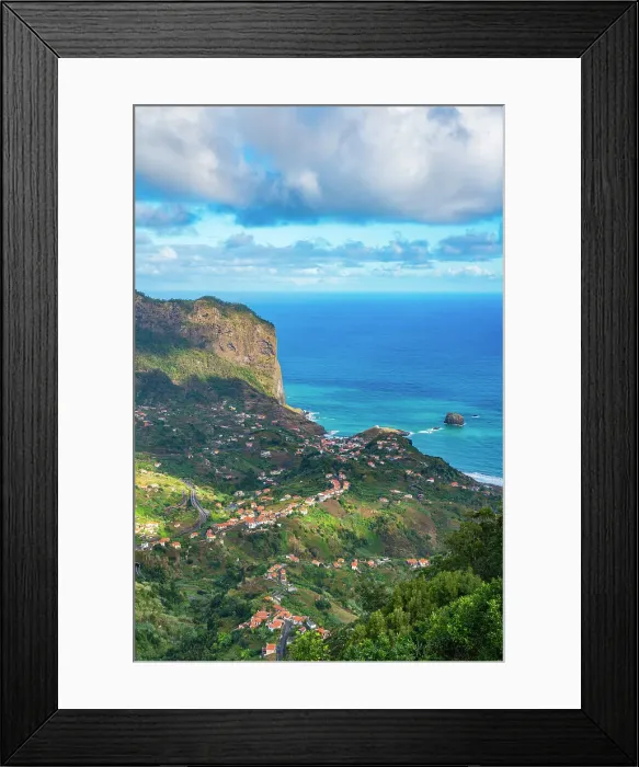 Framed Print : Distant view of Porto da Cruz, Machico, Madeira, Portugal Framed Print : Distant view of Porto da Cruz, Machico, Madeira, Portugal