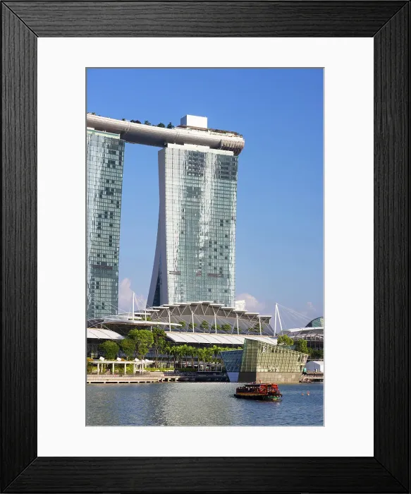Framed Print : Marina Bay Sands Hotel and tour boat, Marina Bay, Singapore Framed Print : Marina Bay Sands Hotel and tour boat, Marina Bay, Singapore