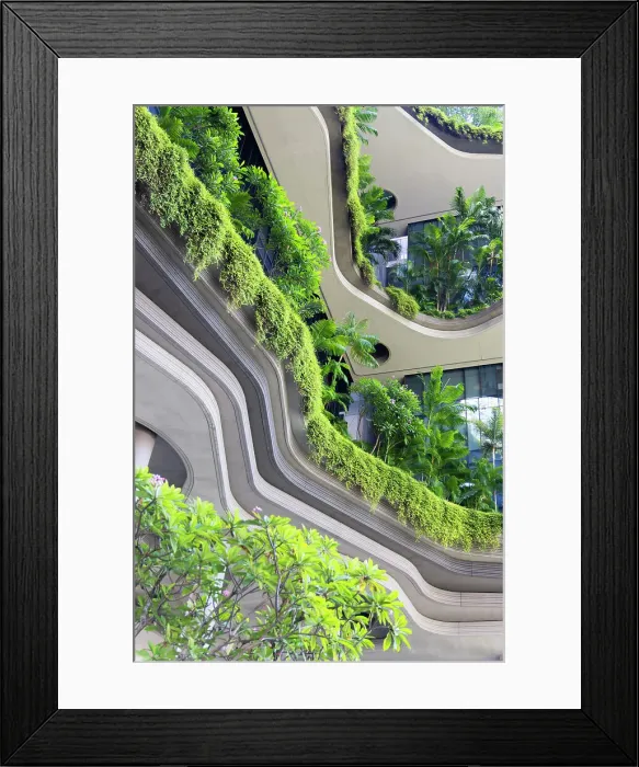 Framed Print : Plants on balconies of Parkroyal Collection Pickering Hotel, Singapore Framed Print : Plants on balconies of Parkroyal Collection Pickering Hotel, Singapore
