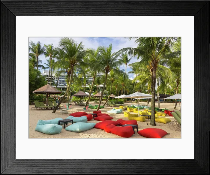 Framed Print : Beach at Shangri-La Rasa Sentosa Hotel, Sentosa Island, Singapore Framed Print : Beach at Shangri-La Rasa Sentosa Hotel, Sentosa Island, Singapore
