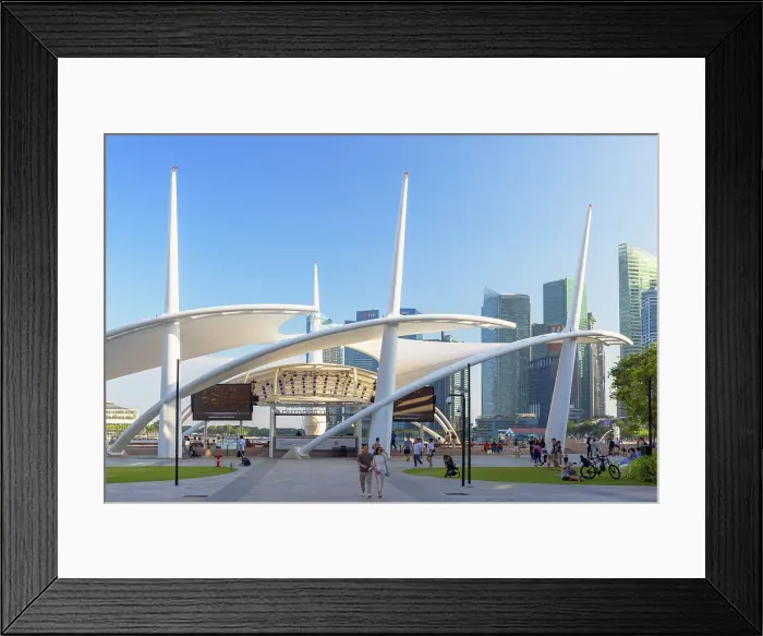 Framed Print : Esplanade Outdoor Theatre on waterfront, Marina Bay, Singapore