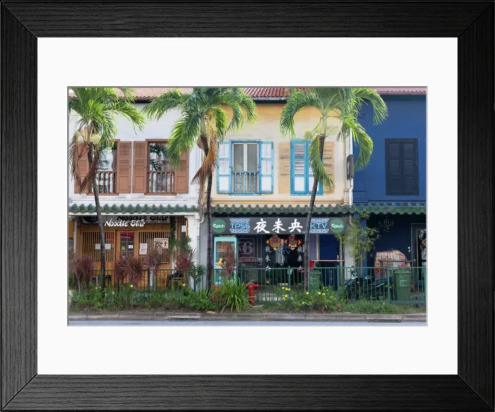 Framed Print : Restaurants and bars in traditional Peranakan shophouses, Tanjong Pagar, Singapore Framed Print : Restaurants and bars in traditional Peranakan shophouses, Tanjong Pagar, Singapore