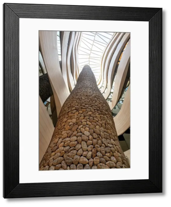 Framed Print : Unusual Rock Tower with Modern Architecture Interior, Bilbao, Basque Country, Spain Framed Print : Unusual Rock Tower with Modern Architecture Interior, Bilbao, Basque Country, Spain